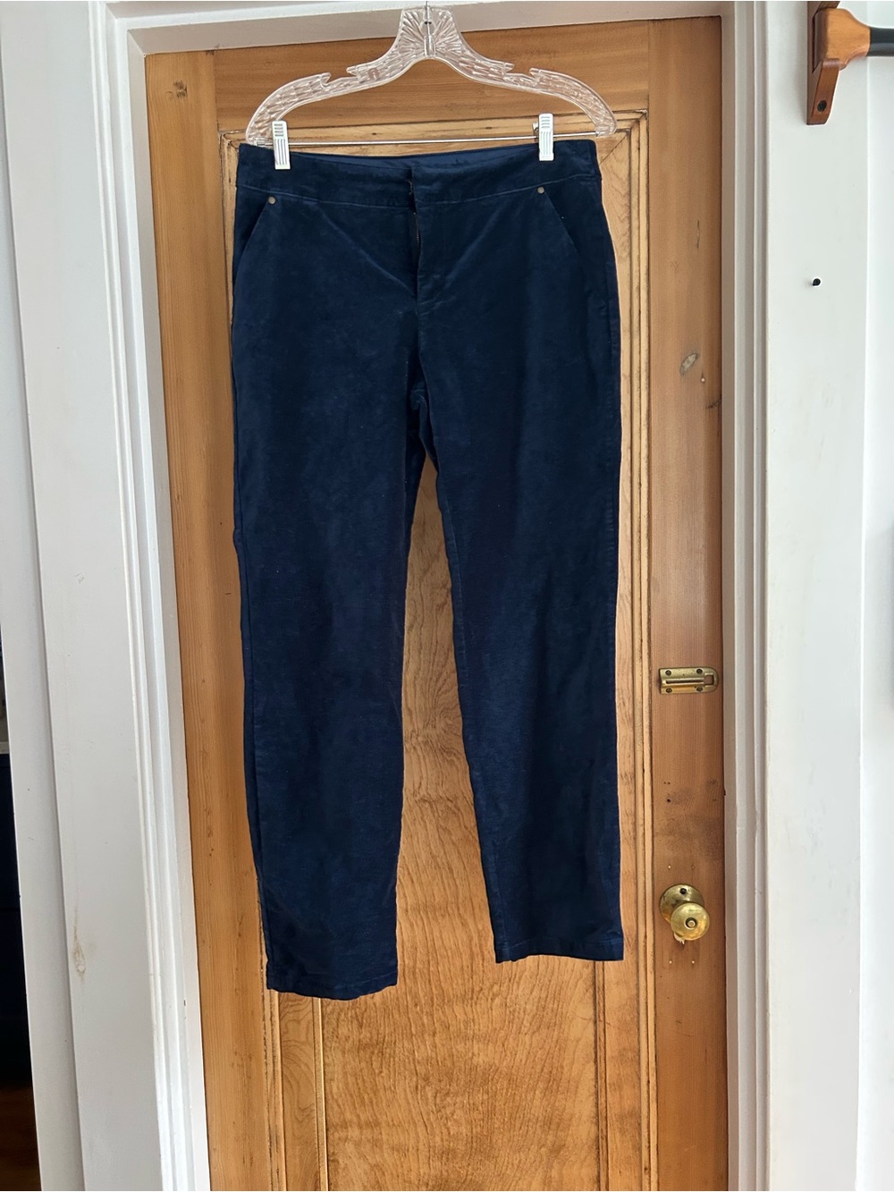 Sundance Navy Velvet Straight-Leg Pants